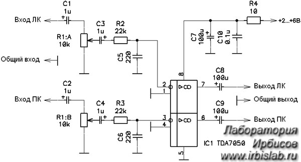 Схема на TDA7050 Схема на TDA7050